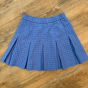 Marcia Womens 4 Vintage Blue Plaid Skirt Pleated Schoolgirl Tennis USA Zipper
